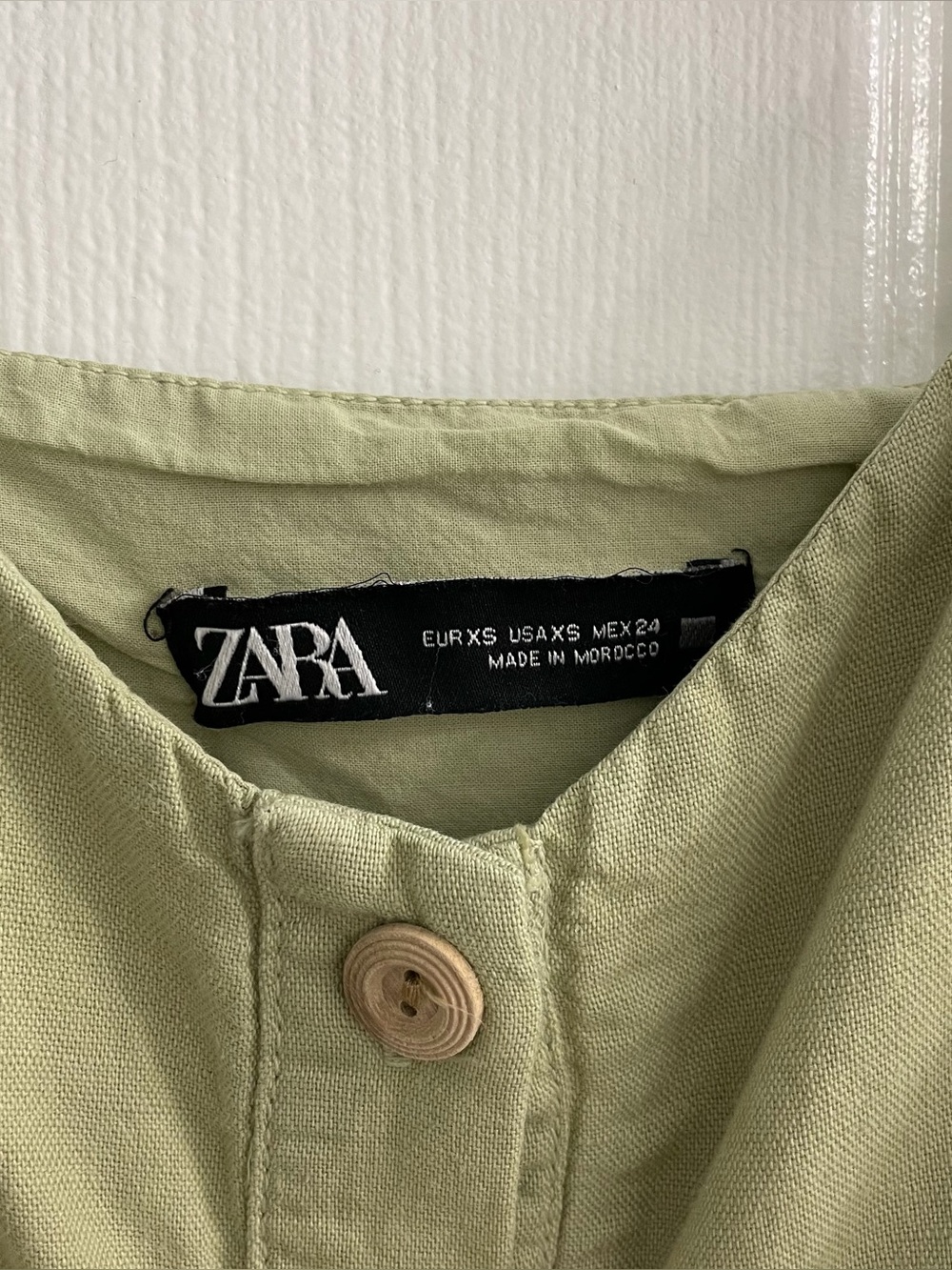 Zara Olive Green Empire Cami Dress Size XS - Picture 9 of 9